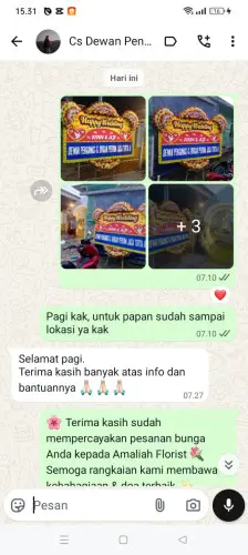 Testimonial Papan Bunga Pernikahan tegalluar