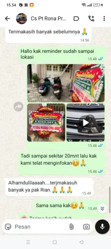 Testimonial Papan Bunga tegalluar